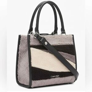 NEW CALVIN KLEIN women's shoulder bag in black and cream